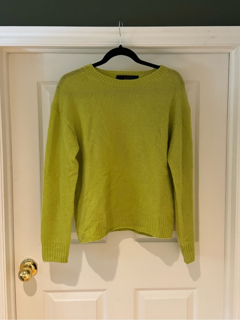 360 Cashmere Stunning 100% Cashmere Sweater in Chartreuse